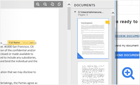 Creating and editing a document in DocuSign for Word