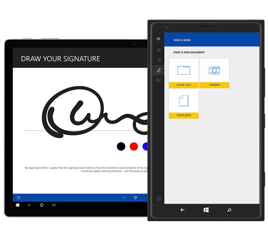 Draw your signature in the DocuSign app on your tablet